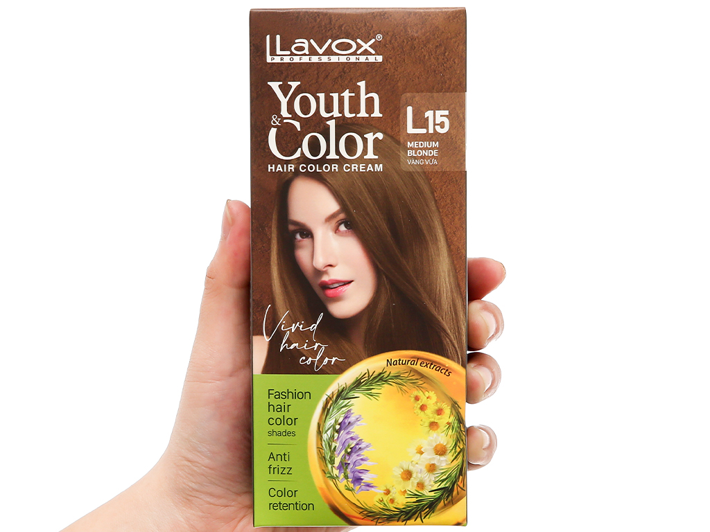 [Hcm]Kem Nhuộm Màu Tóc Cao Cấp Lavox Youth&Color L15 (Vàng Vừa)