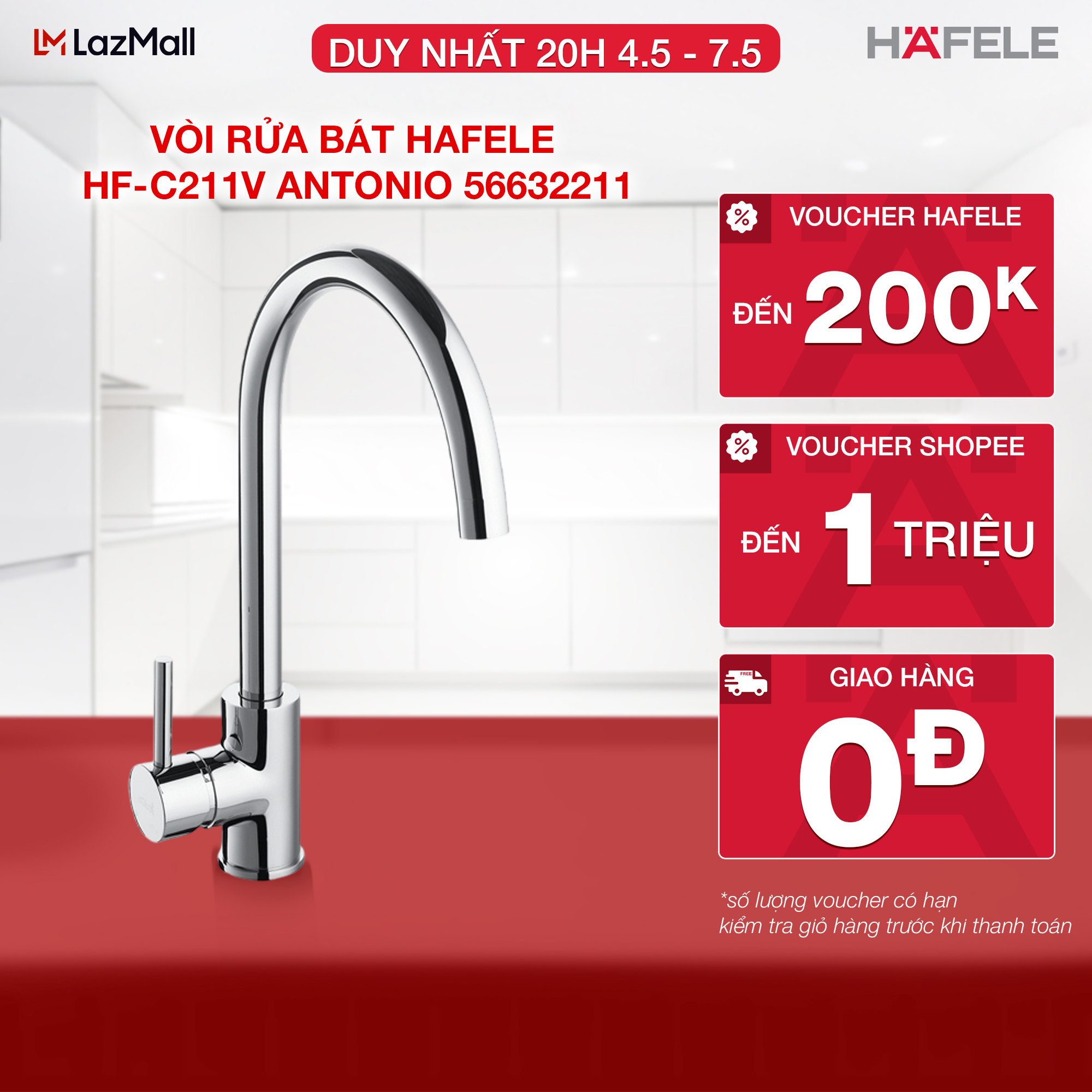 VÒI RỬA BÁT HAFELE HF-C211V ANTONIO 566.32.211