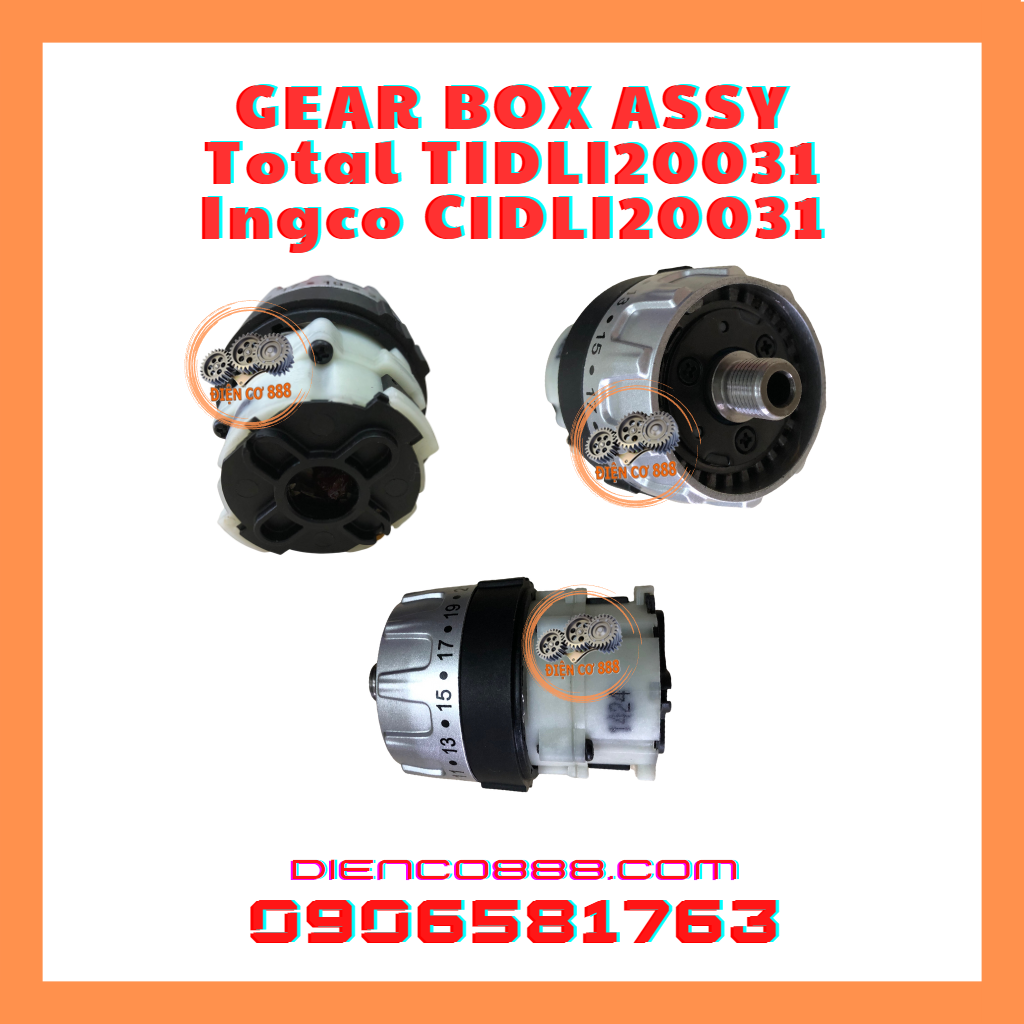 (GEAR BOX ASSY) Hộp số và bộ nhông chuyển chế độ máy khoan pin Total TIDLI20031 và Ingco CIDLI20031 