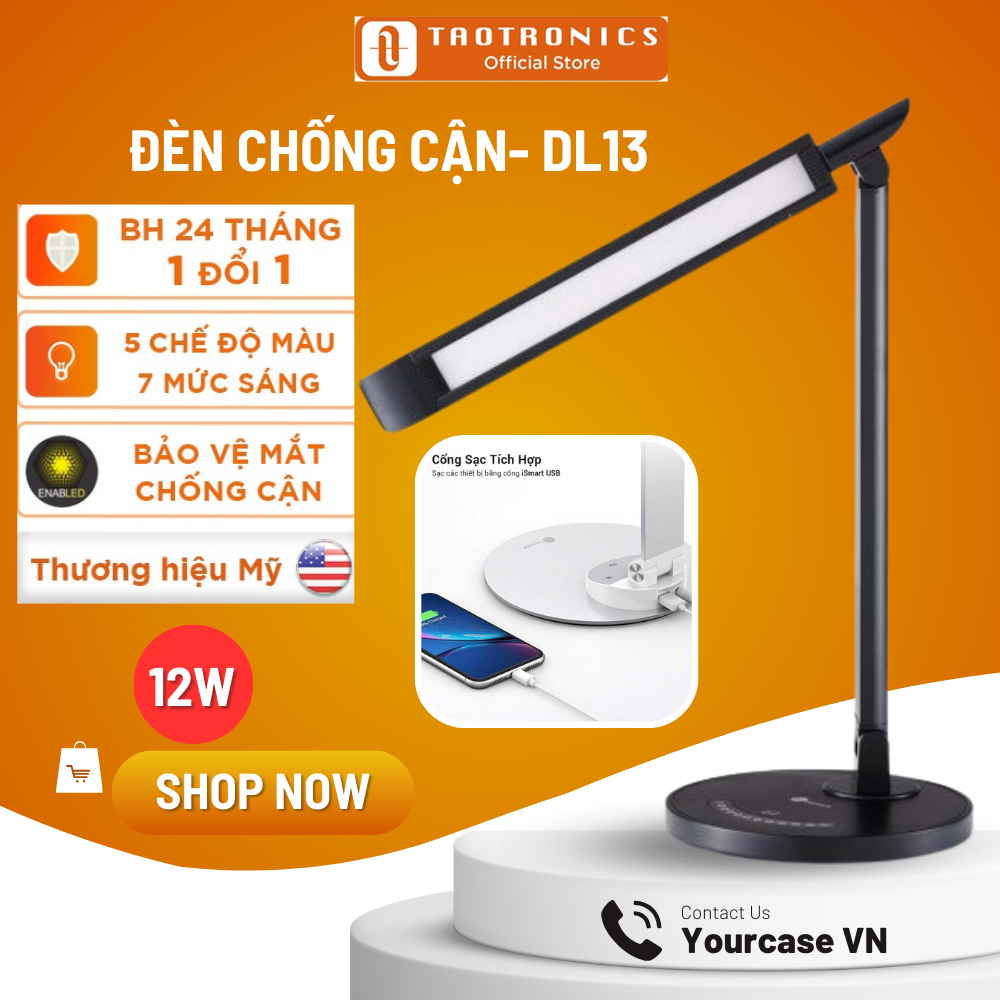 Đèn học chống cận Taotronics SYMPA DL004 cảm ứng 12W 5 chế độ sáng 10 mức sáng