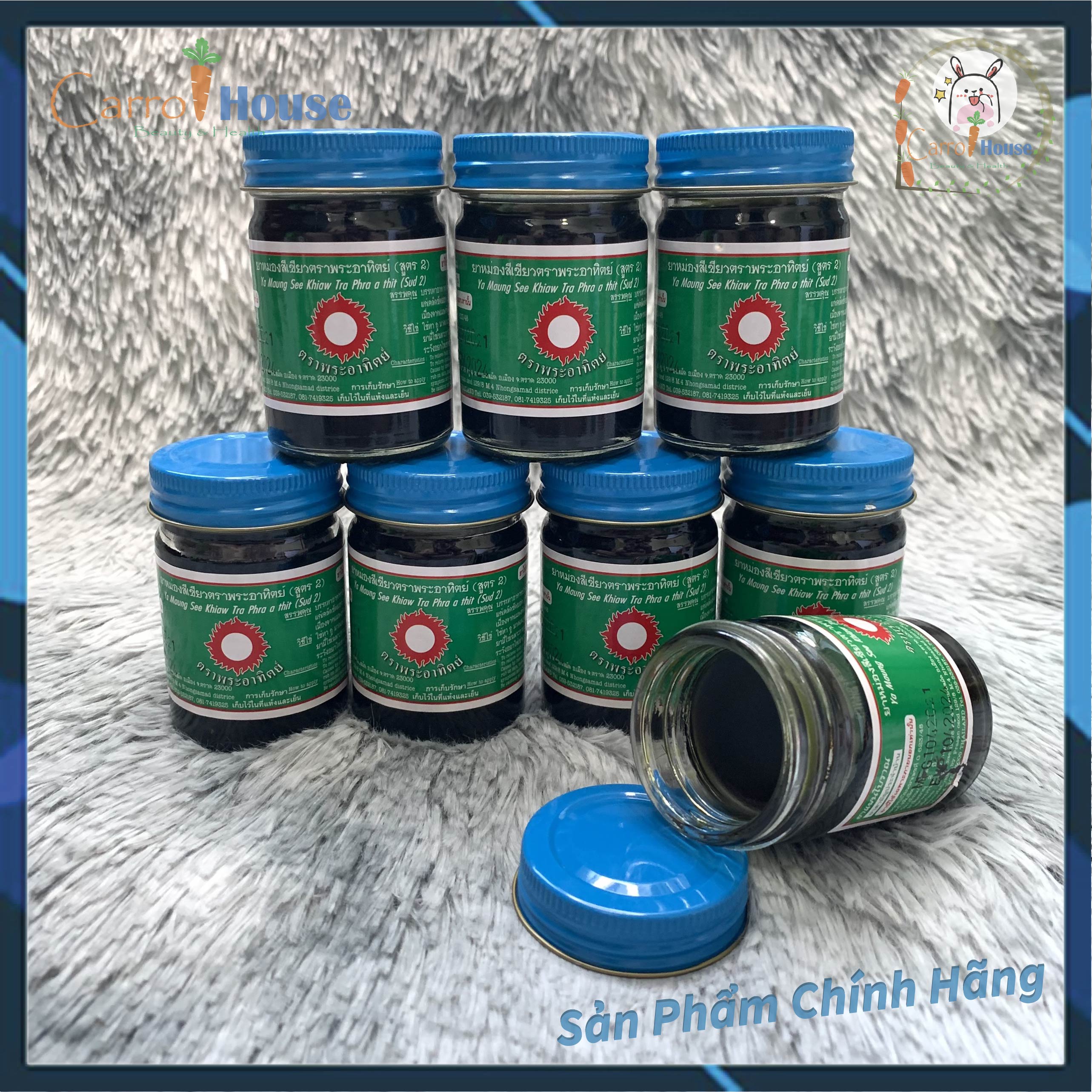 Dầu Cù Là Đen Thái Lan Ya Maung See Khiaw Tra Phra A Thit 🔥 60G