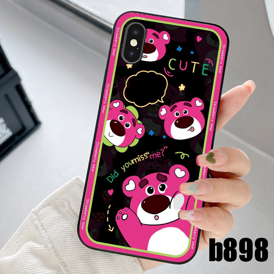 Ốp lưng điện thoại Iphone 6 / 6 plus / 7 /7 plus / X / ip Xs / ip Xs max in hình gấu dâu cute siêu dễ thương mẫu mới
