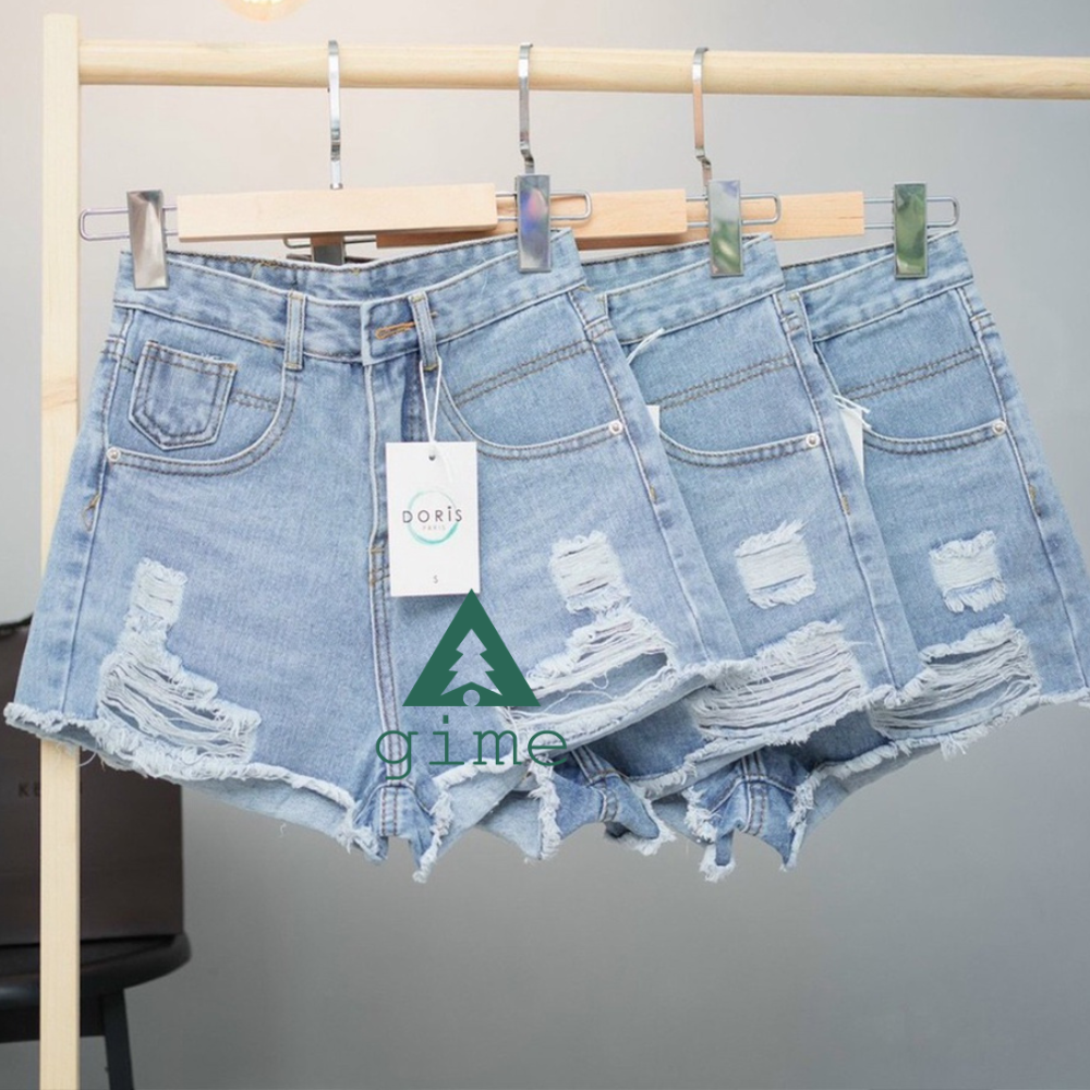 Quần short jean nữ  quần short nữ rách lưng cao màu đen màu trắng vải denim dày dặn bền đẹp dễ phối 