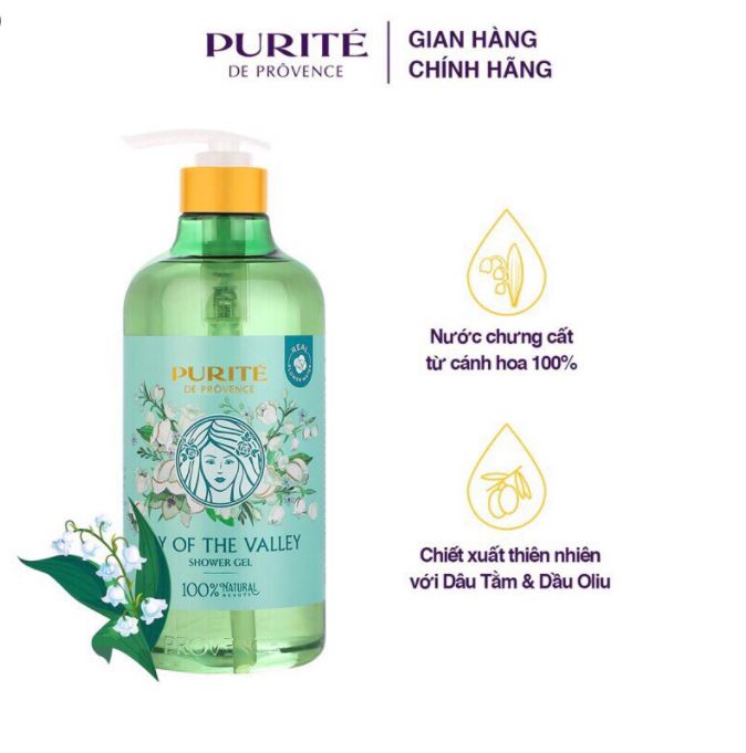 (Kèm Quà Tặng) Sữa Tắm Thiên Nhiên Purite Hoa Linh Lan 850Ml ( Lily Of The Valley )