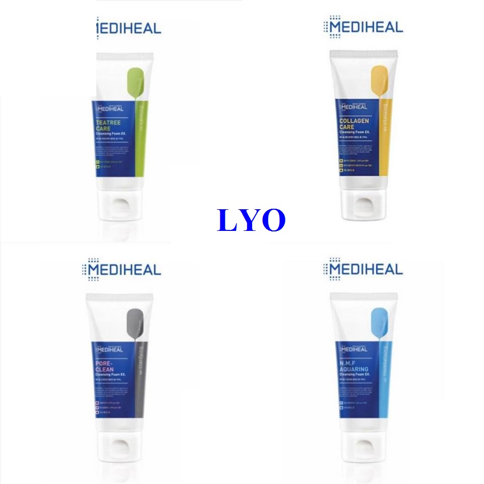 Sữa Rửa Mặt Collagen NMF tea tree pore clean Mediheal Collagen Cleansing Foam EX 170ml - Lyo Shop