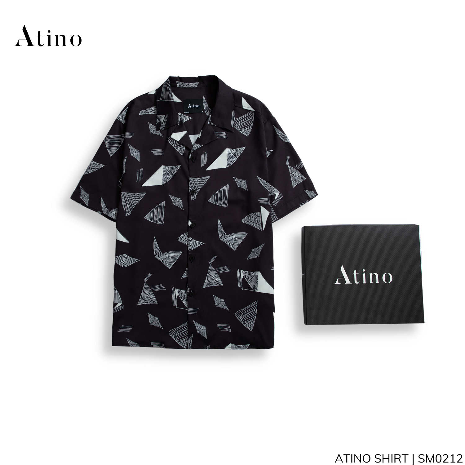 Áo sơ mi cộc tay nam DIAMO ATINO vải lụa form regular SM0212