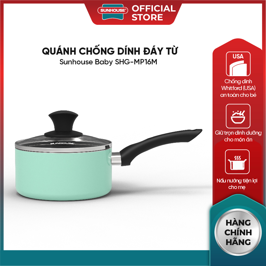 Bộ cháo quánh Baby Sunhouse SHG14BB - Bộ inox SHG520-14 Chống dính an toàn tiêu chuẩn Mỹ - Truyền nh