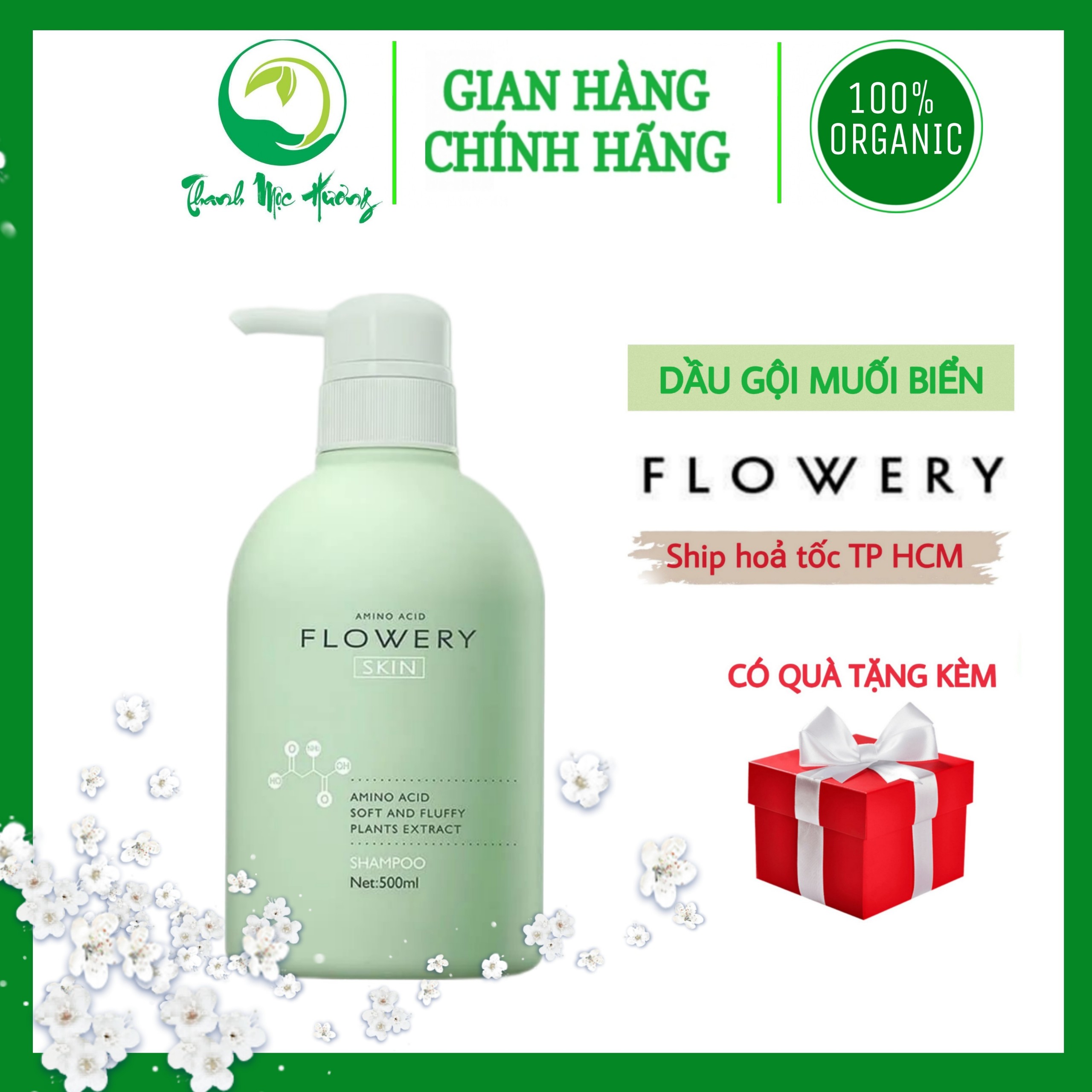 [COMBO 2 CHAI] Dầu gội và Dầu xả nước hoa muối biển Flowery 500ml