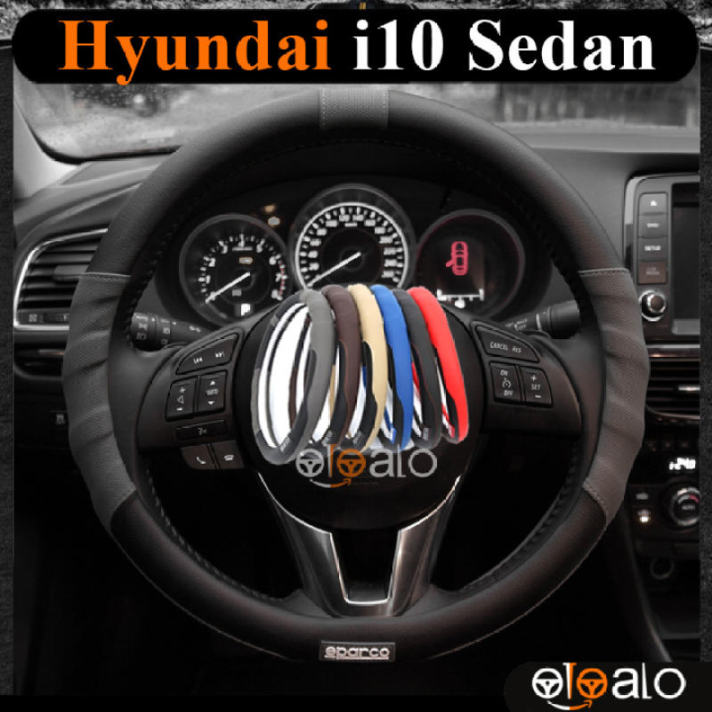 Bọc vô lăng Sparco Hyundai Grand i10 Sedan da PU CAO CẤP - OTOALO