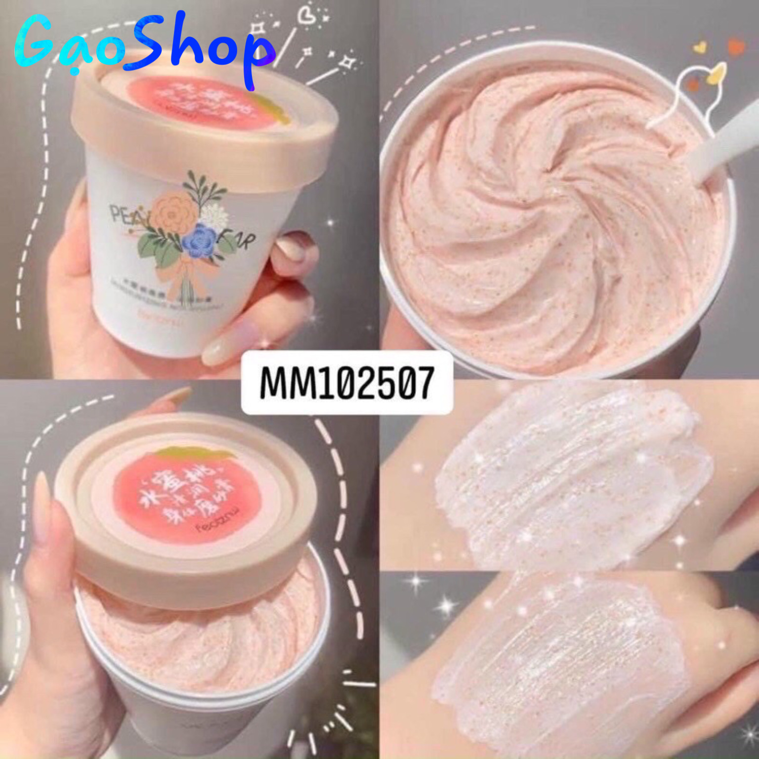 Ẩy Tế Bào Chết Tẩy Da Chết Body Hương Đào Thần Thánh - Giúp Cải Thiện Làn Da Sần Sùixỉn Bật Tông Da