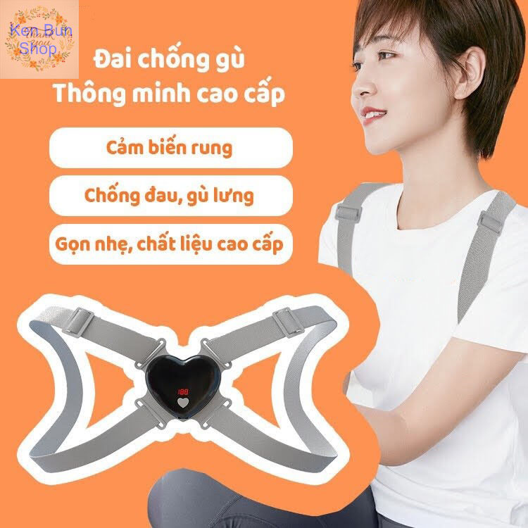Đai Điều Chỉnh Cột Sống Cận Thị Điện Tử Thông Minh Cao Cấp Báo Rung Đếm Số Cho Trẻ Em Người Lớn Giữ Đúng Tư Thê Công Nghệ Nhật Bản [ Fullbox Video Hình Thật Sản ]