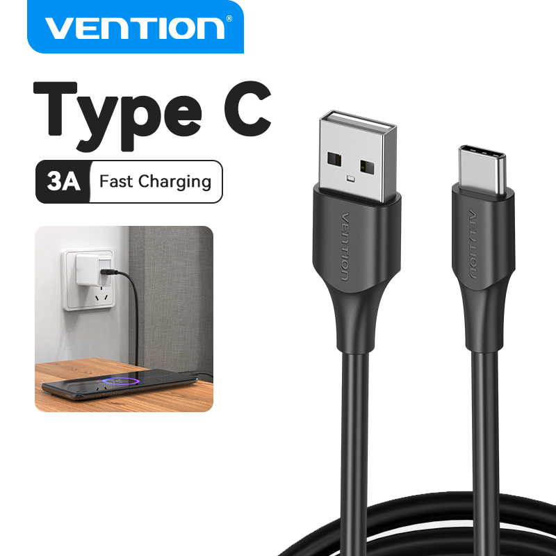 Vention Cáp USB Type C Bộ Sạc USB C Sạc Nhanh 3A Dây Ngày Tháng Cho Huawei P40 Xiaomi Redmi Note 8 C