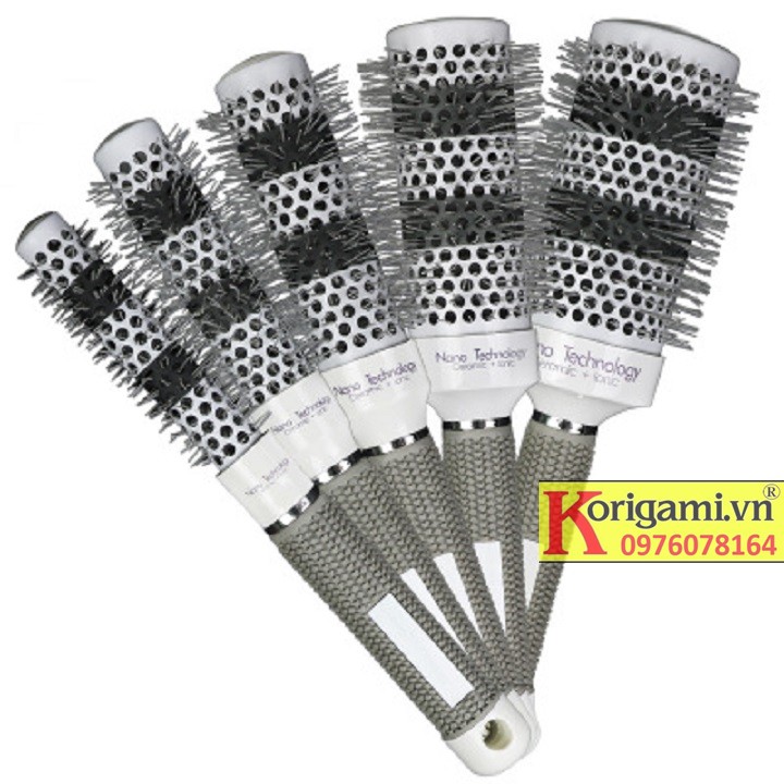 Lược Sấy Tròn Tạo Kiểu Xoăn Tráng Sứ Nano Ceramic - 1 Cái Size 19 Cho Tóc Nam