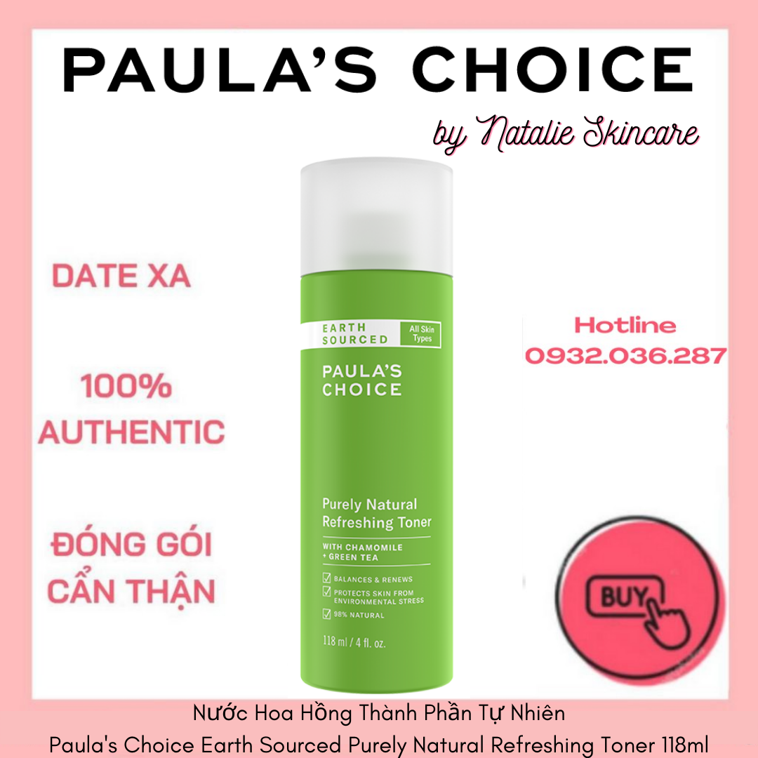 Nước Hoa Hồng Thành Phần Tự Nhiên Paulas Choice Earth Sourced Purely Natural Refreshing Toner 118Ml