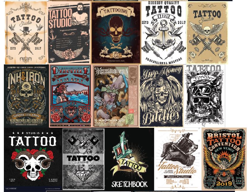 [100 mẫu] Decal Tattootranh dán tường trang trí tiệm xăm... In theo yêu cầu