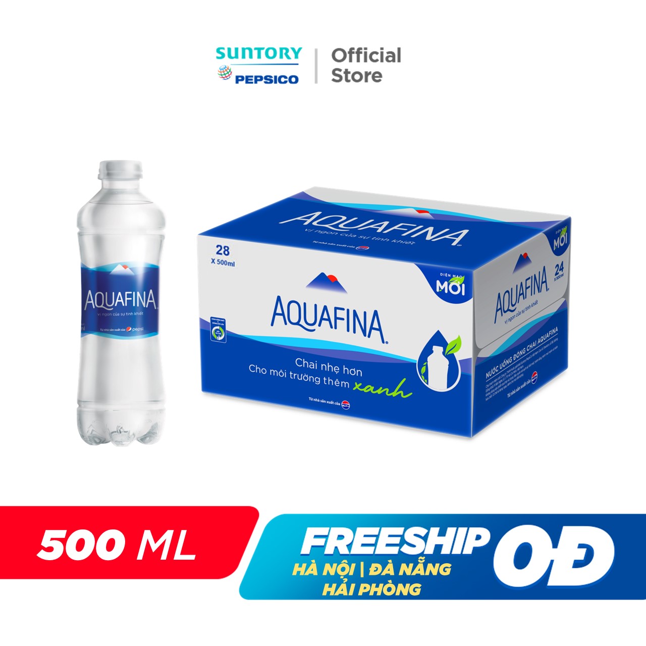 Thùng 28 Chai Nước tinh khiết Aquafina (500ml/chai)