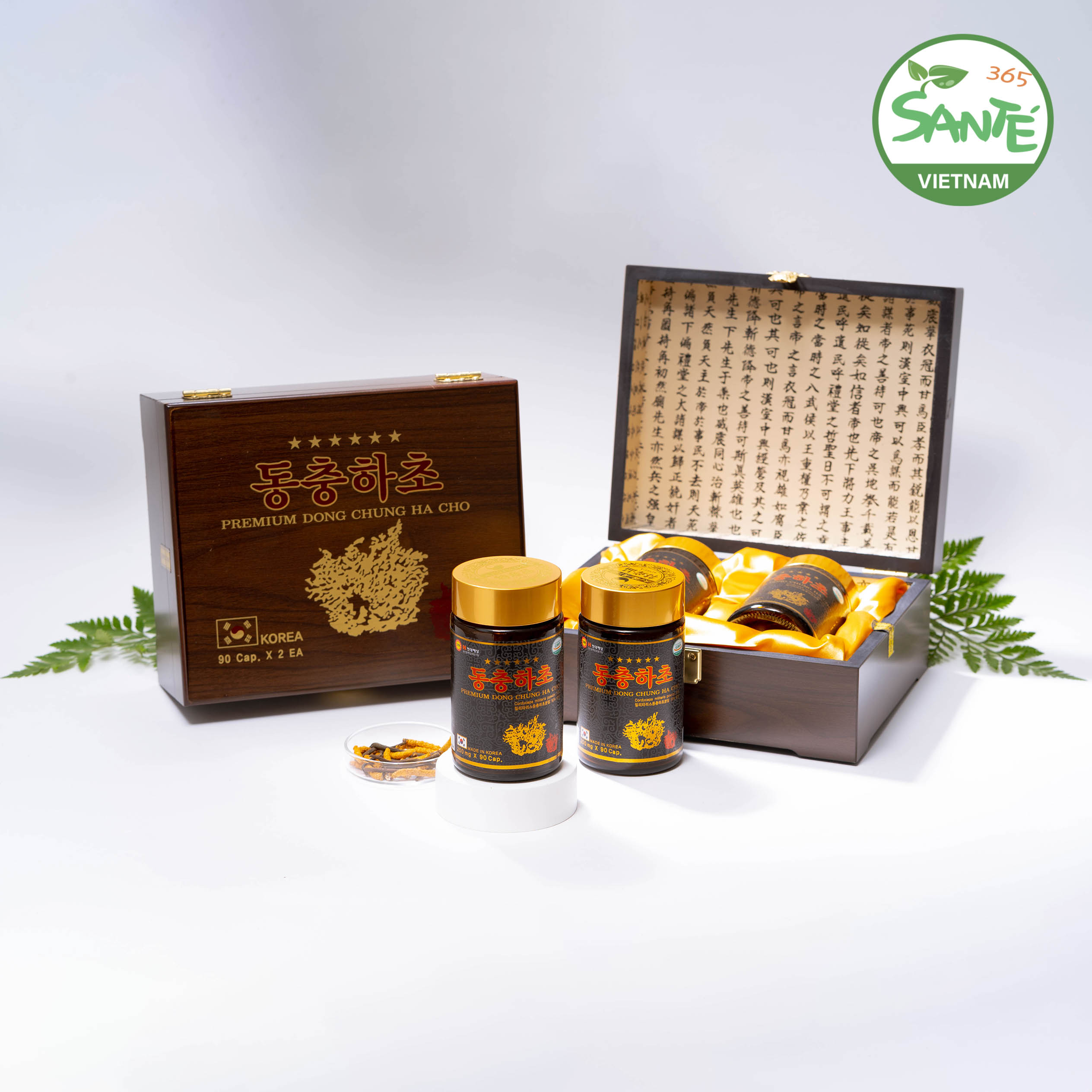 [Hcm]Đông Trùng Hạ Thảo Premium Hộp 2 Lọ Mỗi Lọ 90 Viên (Premium Dong Chung Ha Cho) - Sante365 - Thực Phẩm Bảo Vệ Sức Khỏe