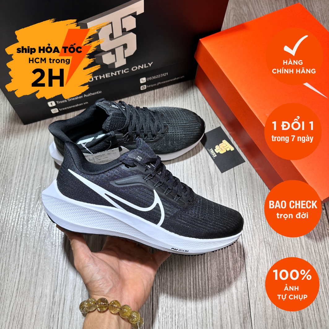 [CHÍNH HÃNG] Giày thể thao NIKE AIR ZOOM PEGASUS 39 BLACK DM0174 001 Full Box Tag Auth