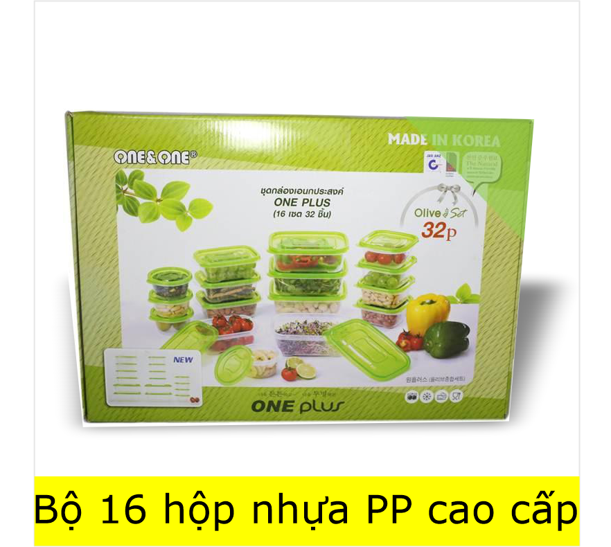 Bộ 16 Hộp nhựa đựng thực phẩm Oneplus Olive gift set Made in Korea - Daewoo Official