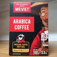 Cà phê rang xay phin giấy nhỏ giọt / túi lọc Arabica Mr Viet - Ground Coffee Drip Bag ( 10 gói/ hộp x 10g )