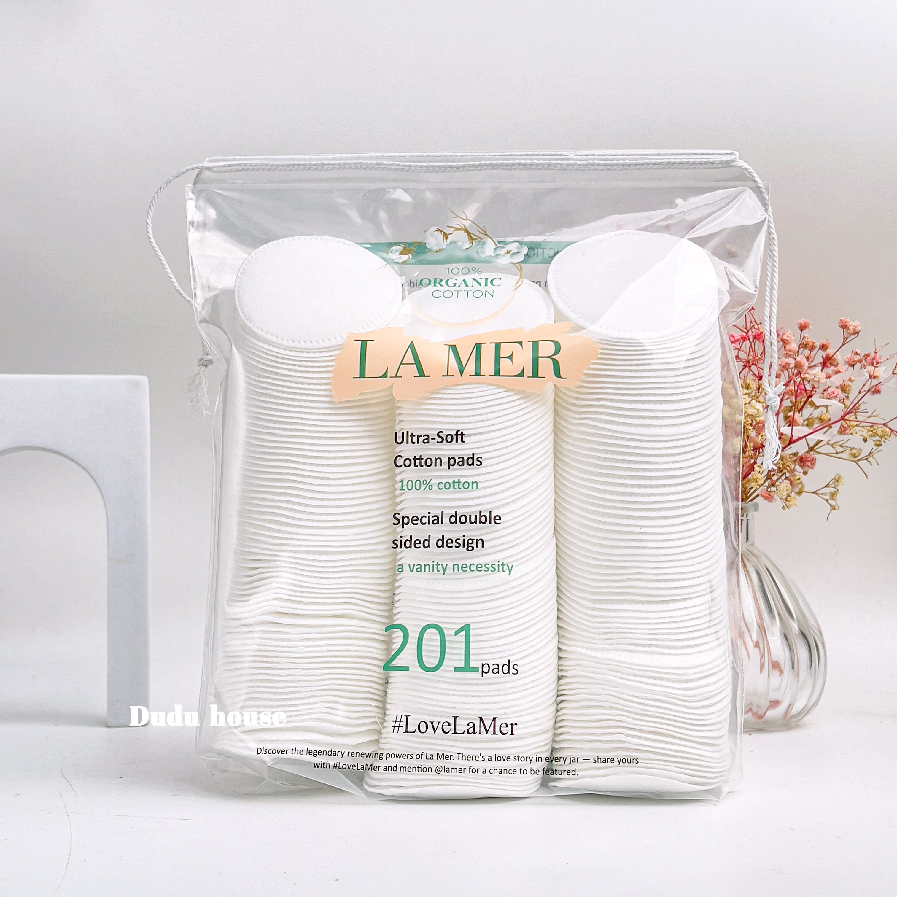Bông tẩy trang Lamer 100% cotton 201/120 miếng Duduhouse