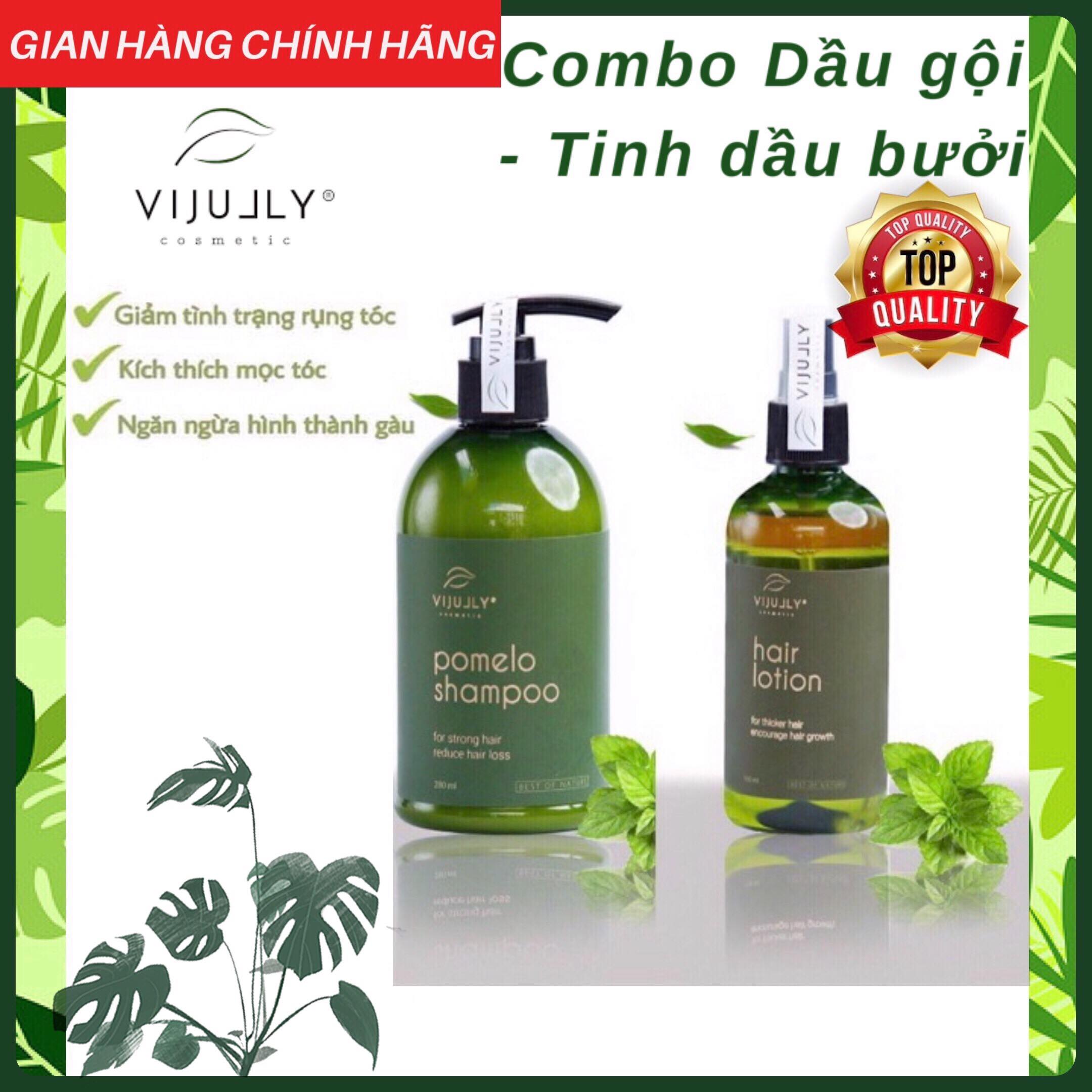 [Tặng Quà Hot] Combo 2 Chai Dầu Gội Bưởi & Tinh Dầu Bưởi Vijully Ngăn Ngừa Rụng Tóc - Hói - Kích Mọc Tóc Con