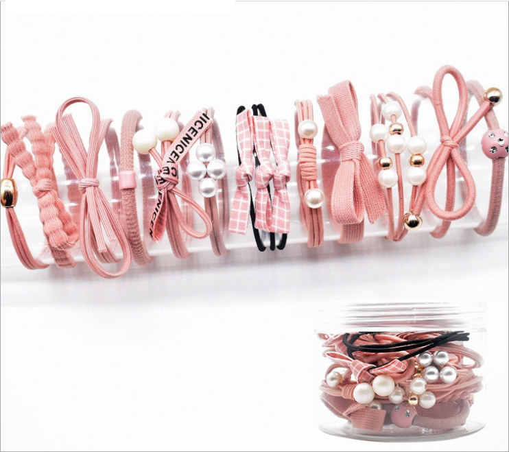 [CÓ VIDEO] Set 12 dây thun cột tóc phong cách Hàn Quốc cao cấp chính hiệu Luxury Korea - Hộp 12 dây 