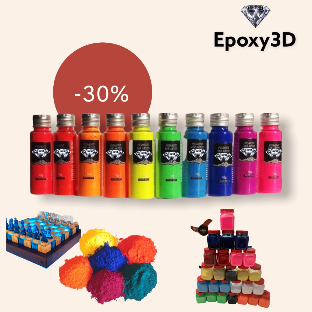 50g Màu pha xuyên sáng Epoxy Resin 3D chuyên dụng màu pha keo UV tươi sáng siêu tiết kiệm
