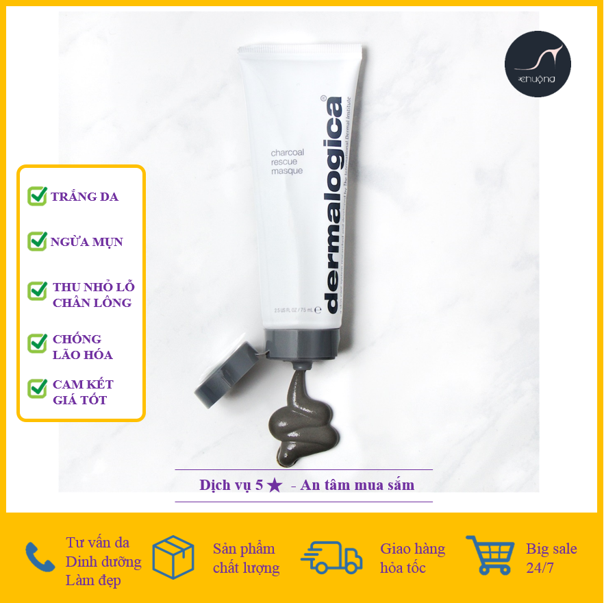 Mặt nạ trắng da Charcoal Rescue Masque dermalogica Travel size 22ml (SK06)