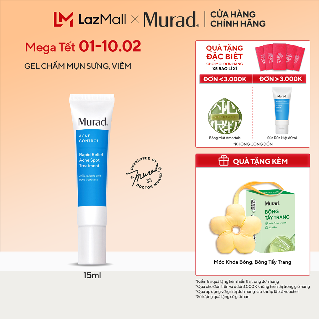 [DEAL SỐC 02.02|GIẢM SÓC 500K] Gel chấm mụn Murad Rapid Relief Acne Treatment 15ml