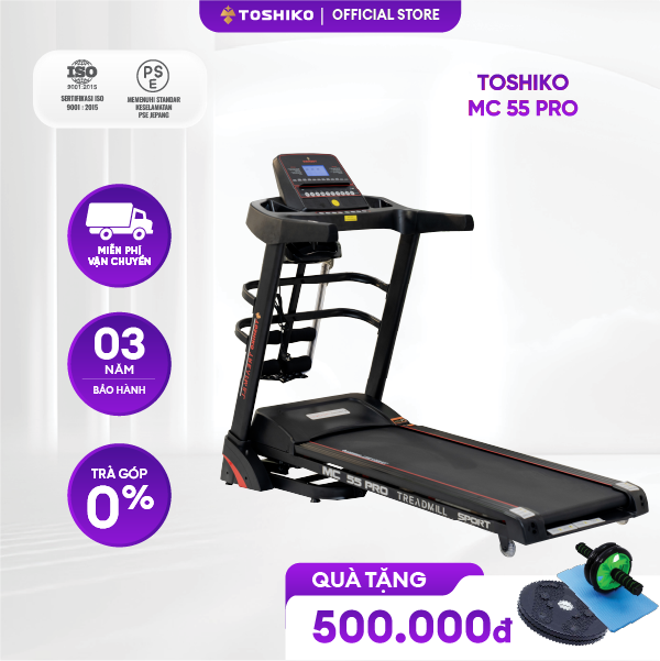 Máy Chạy Bộ Toshiko MC55 - Nâng Dốc Tự Động, Tập Thể Dục Tại Nhà