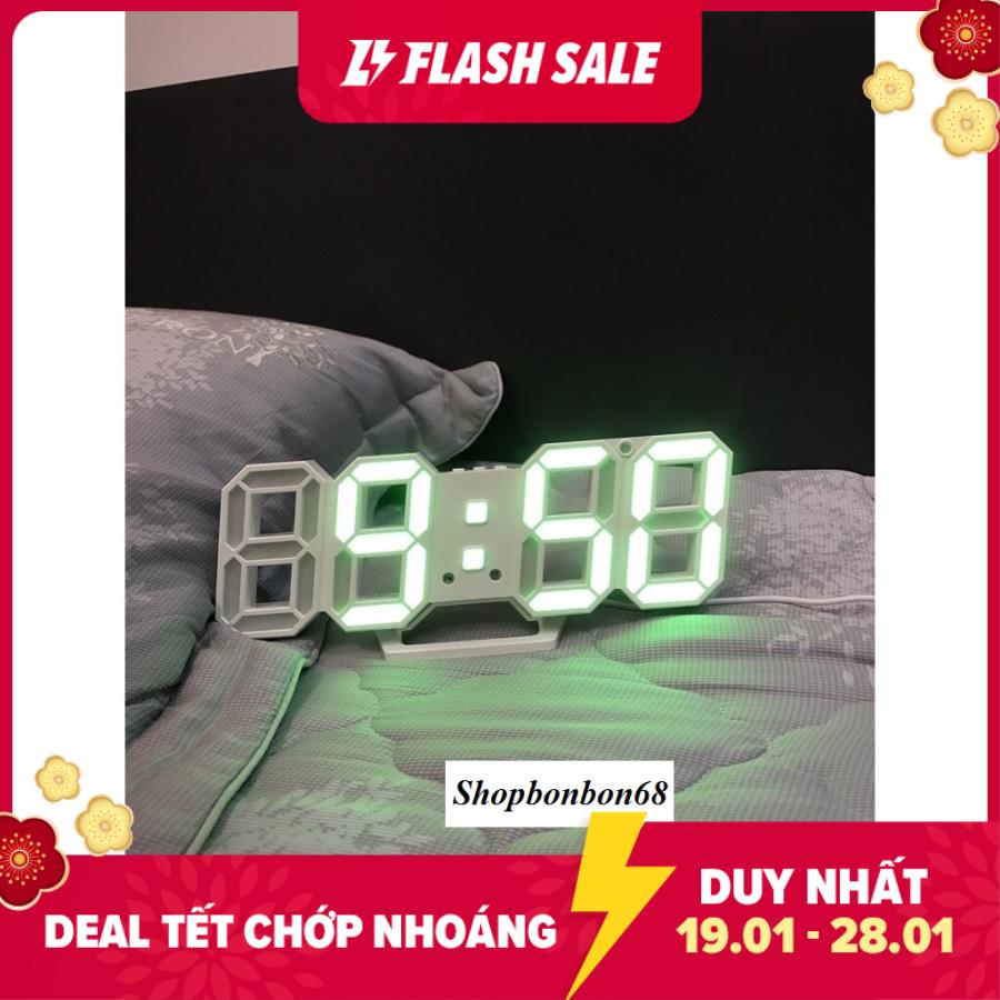 [ SALE SỐC ] ĐỒNG HỒ LED TREO TƯỜNG - ĐỒNG HỒ ĐỂ BÀN 3D PHONG CÁCH HÀN QUỐC ĐỒNG HỒ LED VÀ CỦ SẠC