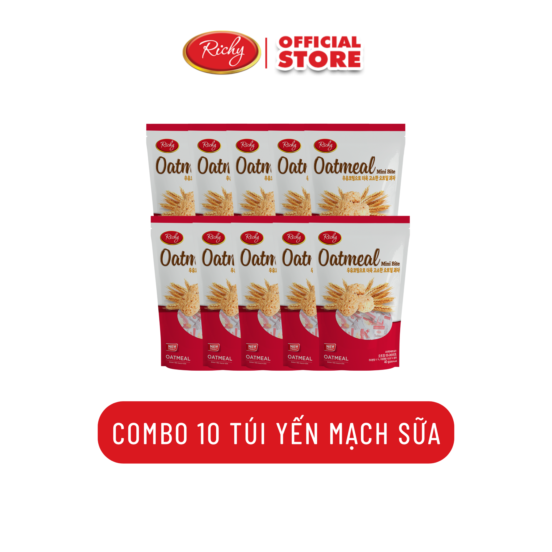 [CHỈ 9K/GÓI] Bánh yến mạch Richy túi nhỏ vị sữa - ăn vặt chill kiểu Hàn Quốc - bánh kẹo Richy