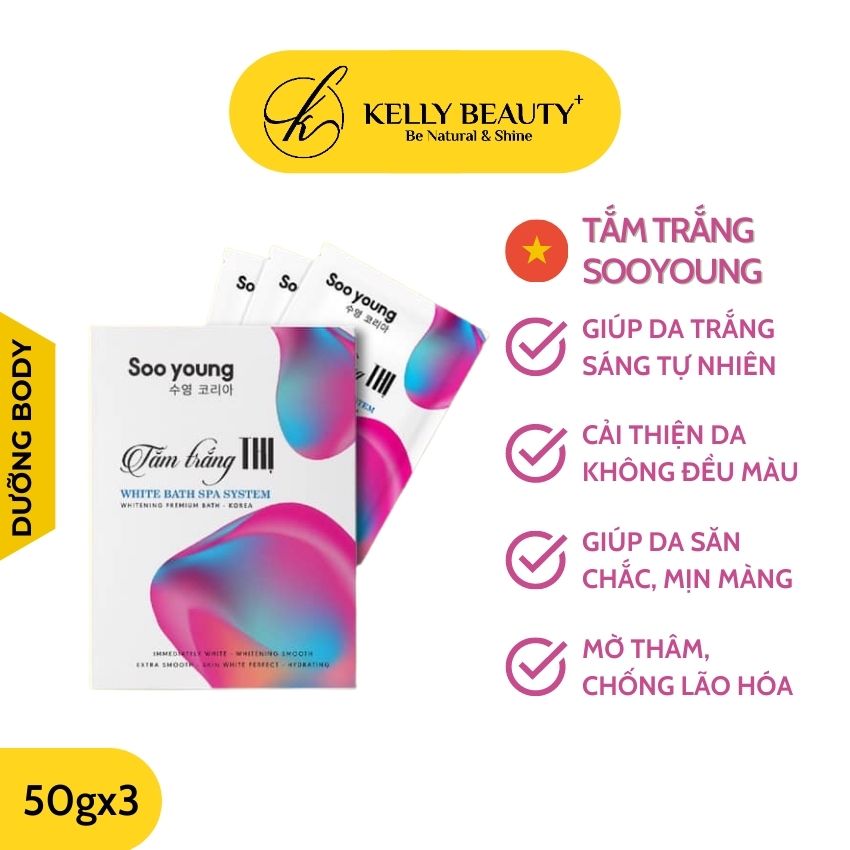 Tắm Trắng Toàn Thân Sooyoung Korea – Giúp Da Toàn Thân Trắng Sáng Tự Nhiên Giữ Ẩm & Săn Chắc Da | Kelly Beauty