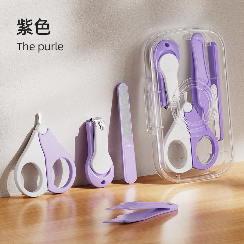 Bộ Bấm / Cắt Móng Tay Cho Bé Sơ Sinh 4 Chi Tiết An Toàn Cho Bé Kèm Hộp Đựng - SP0523