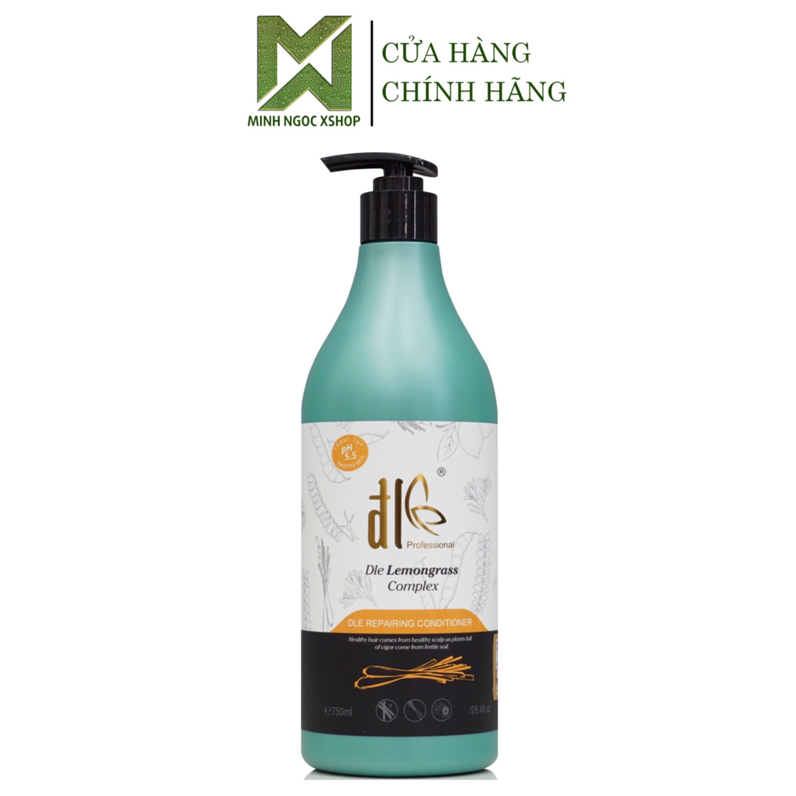 Dầu gội xả tinh chất bồ kết sả chanh ĐL DLE Lemongrass 750ML phục hồi chống rụng kích mọc tóc tặng t