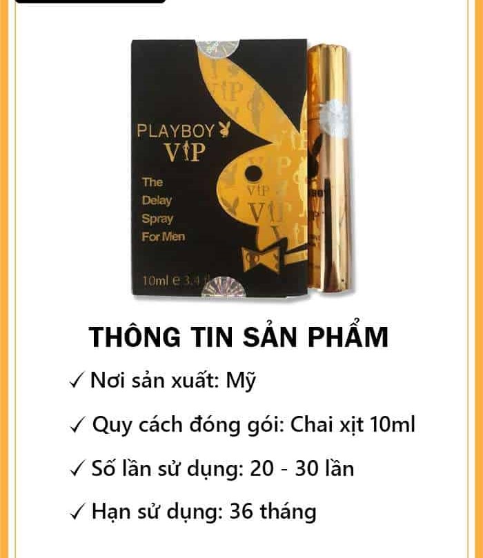 Chai Xịt Hỗ Trợ Chống Xuất Tinh Sớm Playboy Víp Cao Cấp An Toàn Hiệu Quả (New)