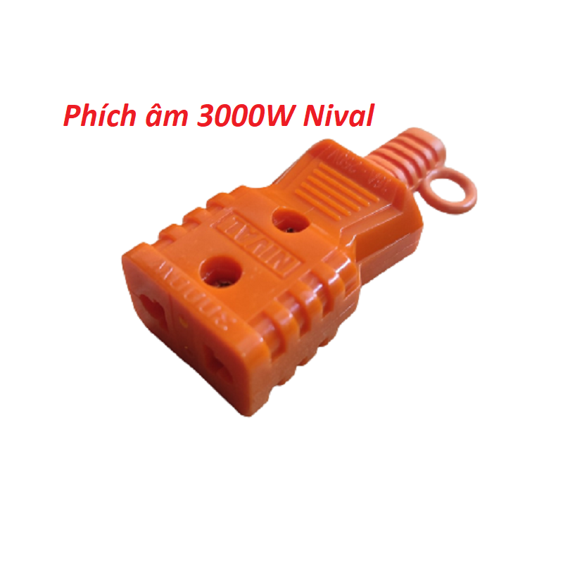 Phích cắm ổ cắm âm chịu tải cao 3000W gắn dây màu cam hàng chính hãng Nival