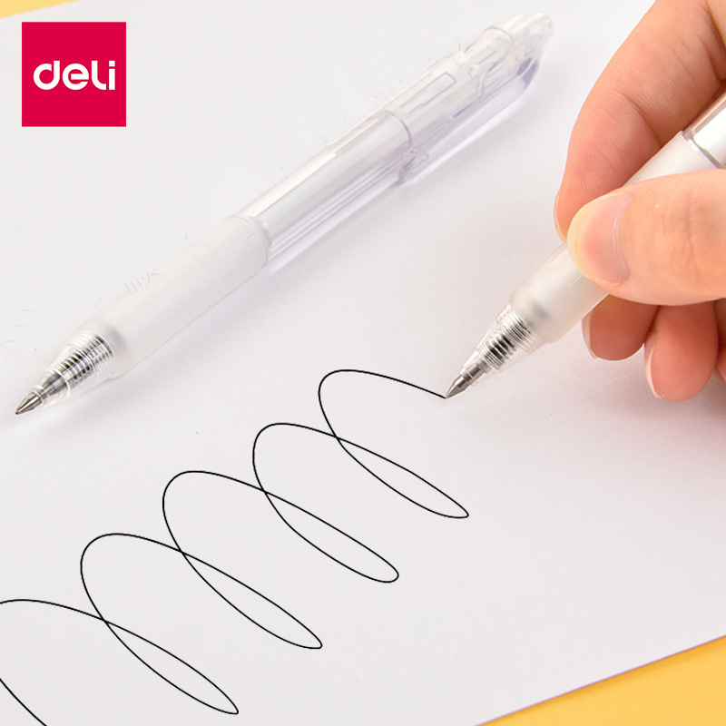 Bút gel Deli trong suốt nét 0.5mm ruột refill bút bi nước Deli thay thế màu Xanh/ Đen Klong