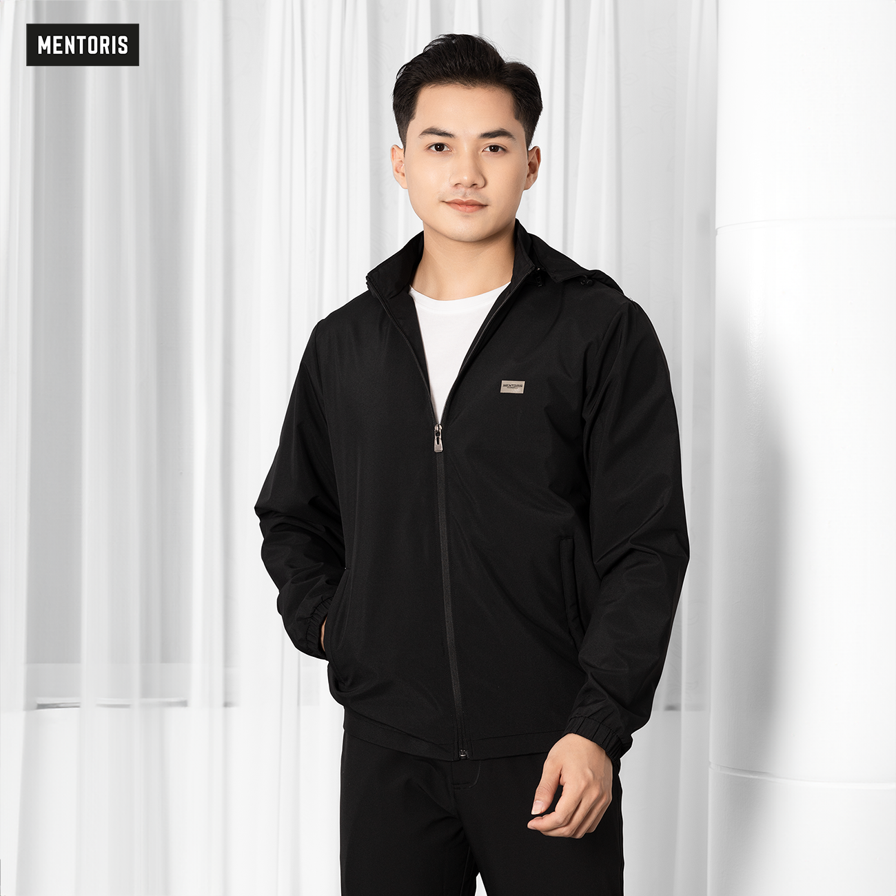 MENTORIS - Áo Khoác Gió Nam Cao Cấp 2 Lớp Cản Gió Chống Nước Nhẹ, Thiết Kế Bo Chun Đẹp Mắt Giữ Ấm Tố