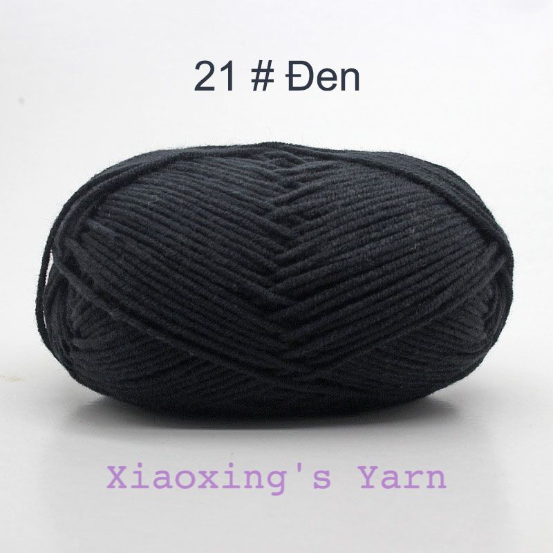 Mã 1-49- Len cuộn milk cotton mác đen 50g hàng cao cấp móc len cơ bản loại 1 Xiaoxingyarn