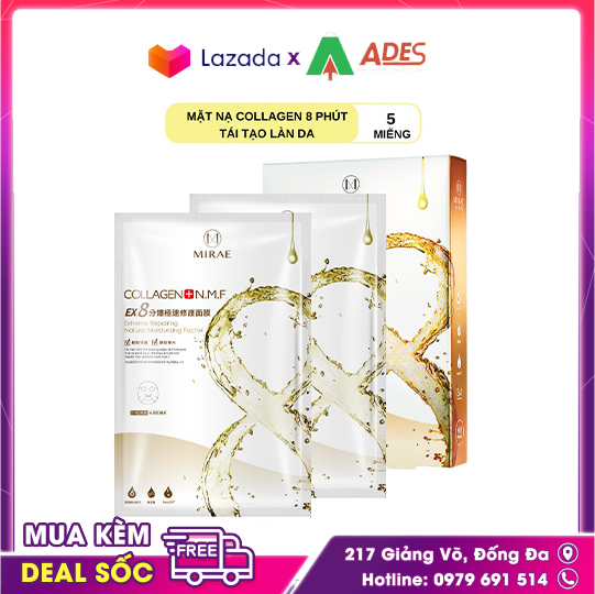 Mặt Nạ Collagen Mirae Ex 8 Phút Giảm Kích Ứng Tái Tạo Da Cung Cấp Độ Ẩm Giúp Da Căng Mịn 20G/ Miếng - Hàng Chính Hãng