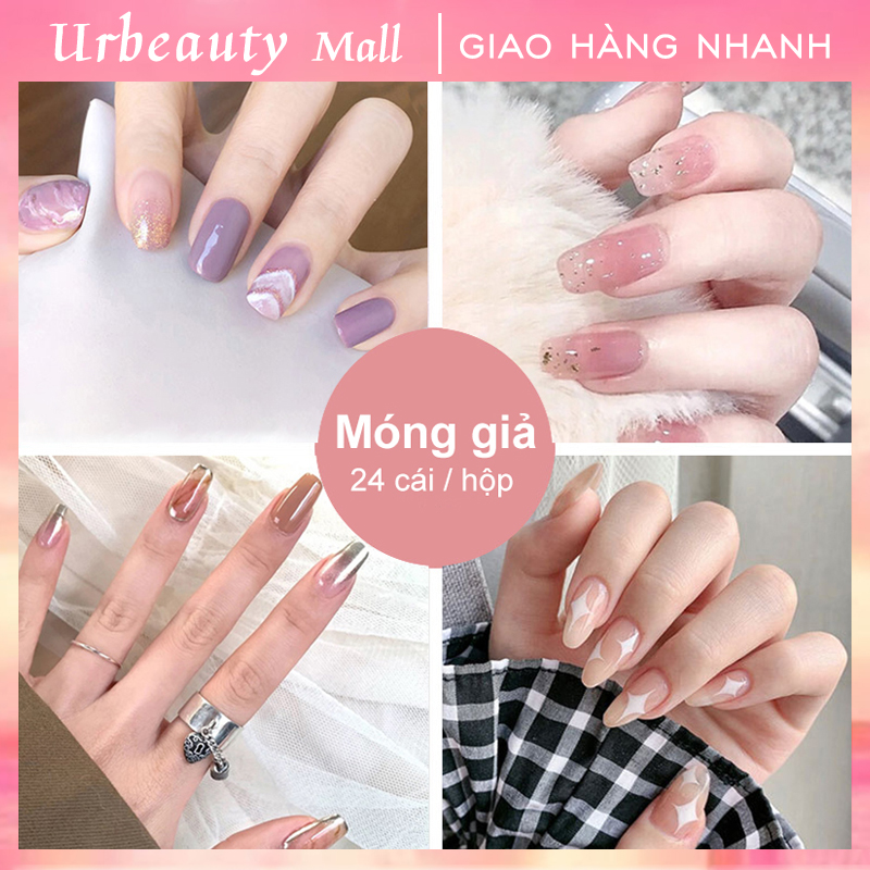 [Hcm]【Urbeauty Mall】Hộp 24 Móng Tay Giả （Chứa Keo）Năm Phong Cách Chọn Móng Tay Giả， Nail Giả Móng Giả A8 ( Sản Phẩm Đã Có Sẳn Keo )