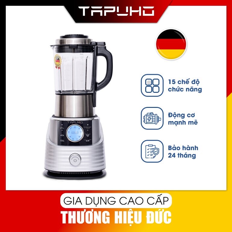 Máy Xay Nấu Đa Năng TAPUHO T01 Máy Làm Sữa Hạt 15 Chức Năng 1.75 lít Chức năng Tạm dừng Pause Bảo hà