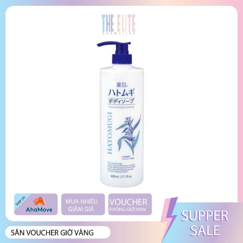 [HCM]Sữa tắm hạt ý dĩ  trắng da Hatomugi Nhật Bản 800ml chính hãng