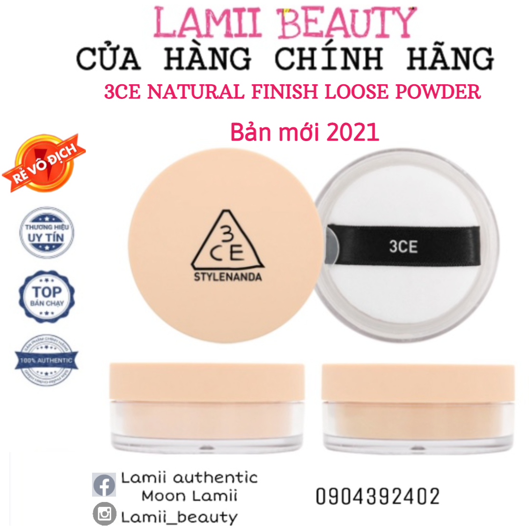 [Hcm]Bản Mới 2021 - Phấn Phủ Bột 3Ce Natural Finish Loose Powder