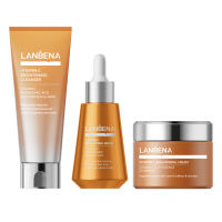 SET Vitamin C LANBENA Kem làm trắng da Kem dưỡng ẩm Làm sáng da mặt Bộ kiểm soát dầu Niacinamide Serum Face Cream Loại bỏ mụn Loại bỏ mụn trứng cá Trẻ hóa điểm tối
