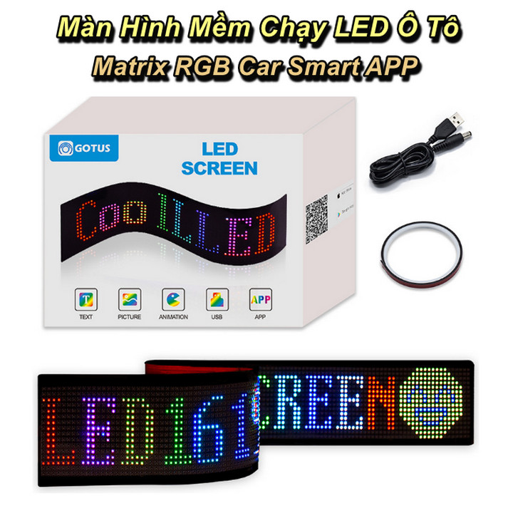 Màn Hình Chạy LED Dán Trên Kính Ô Tô Matrix RGB Car Smart APP - WorldMart