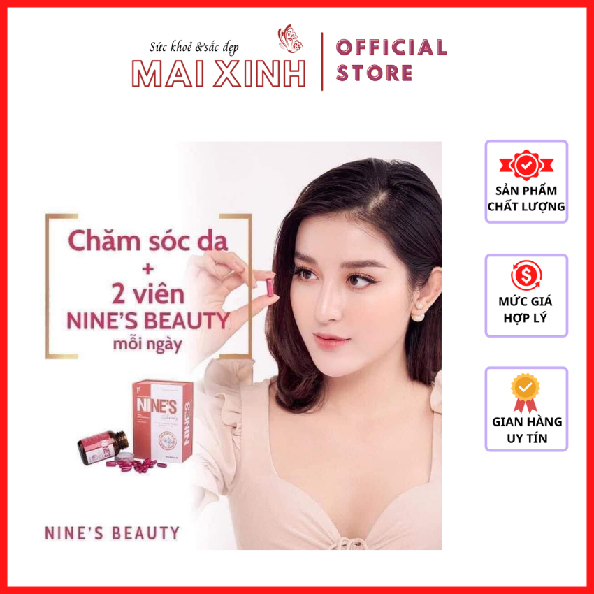 [Freeship] Vi&Ecircn Uống Nines Beauty - Hỗ Trợ Trắng Da Mờ N&Aacutem Giảm Nếp Nhăn