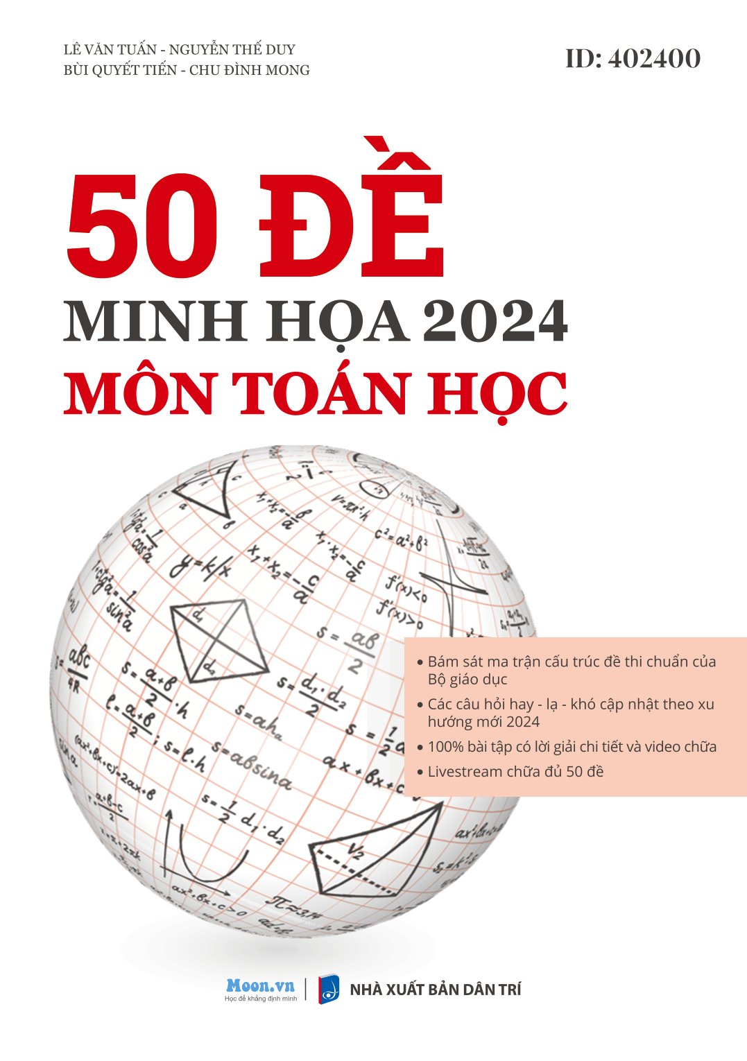 Sách- 50 Bộ Đề Minh Họa Môn Toán Bản Cập Nhật Ôn Thi THPT Quốc Gia Năm 2024
